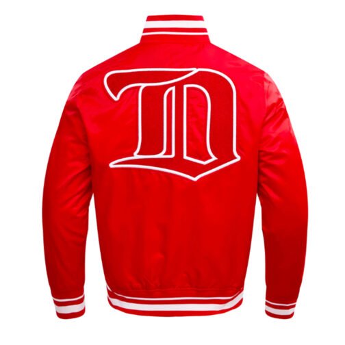 Detroit Red Wings Retro Classic Rib Satin Jacket - Image 4