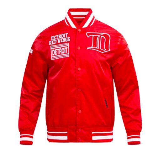 Detroit Red Wings Retro Classic Rib Satin Jacket - Image 2
