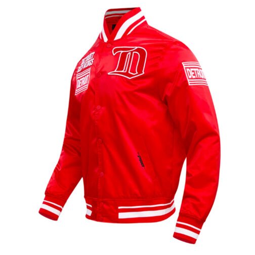 Detroit Red Wings Retro Classic Rib Satin Jacket - Image 6