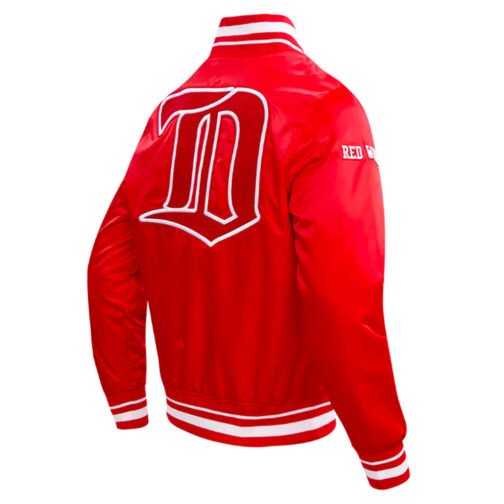 Detroit Red Wings Retro Classic Rib Satin Jacket - Image 8