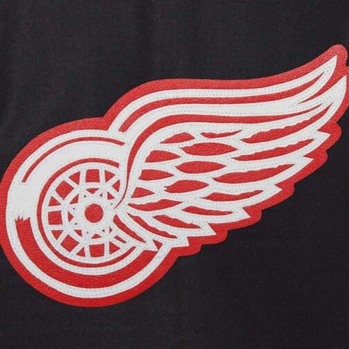 Detroit Red Wings Black and White Two-Tone Varsity Jacket - Image 5