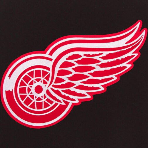 Black/White Detroit Red Wings Varsity Jacket - Image 3