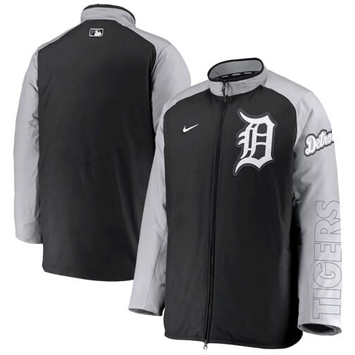 Dugout Performance Detroit Tigers Black and Gray Jacket - Image 3