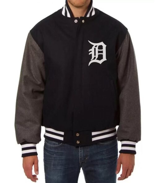 Detroit Tigers Letterman Two Tone Wool Jacket