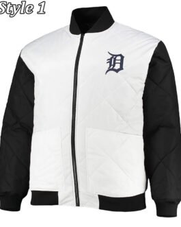 Detroit Tigers Satin Black/White Jacket