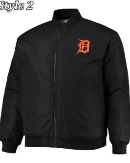 Detroit Tigers Satin Black/White Jacket