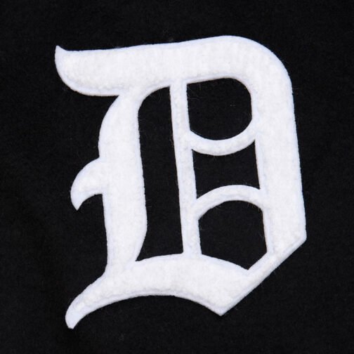 Detroit Tigers Black Out Vintage Logo Varsity Jacket - Image 6