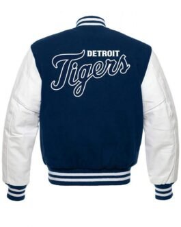 Detroit Tigers Letterman Blue and White Jacket