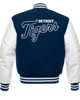 Detroit Tigers MLB Blue and White Letterman Jacket