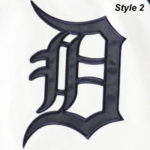 Detroit Tigers White and Blue Varsity Satin Jacket - Image 7
