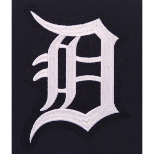 Detroit Tigers Navy and White Varsity Jacket - Image 5