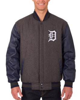 Detroit Tigers Charcoal/Navy Varsity Jacket
