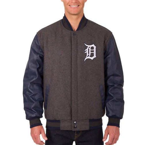 Detroit Tigers Charcoal/Navy Varsity Jacket