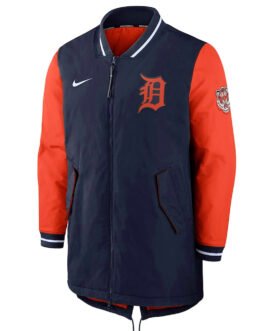 Detroit Tigers Dugout Performance Blue and Orange Jacket