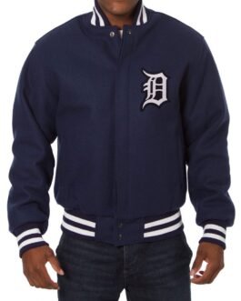 Varsity Detroit Tigers Navy Blue Wool Jacket