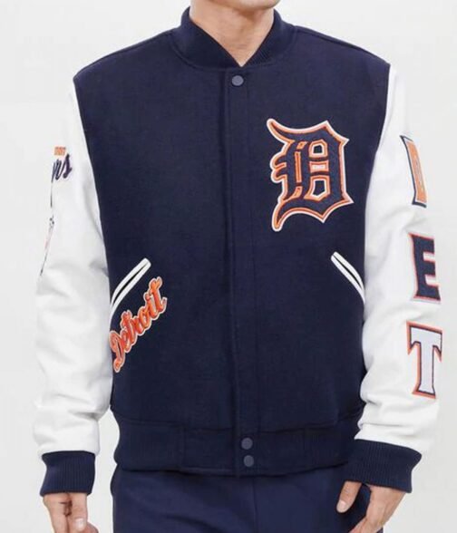 Detroit Tigers Logo Letterman Jacket - Image 2
