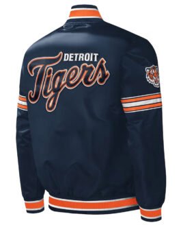 Detroit Tigers Midfield Varsity Navy Satin Jacket