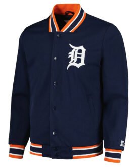 Secret Weapon Detroit Tigers Navy Satin Jacket