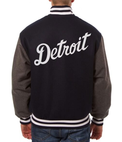 Detroit Tigers Letterman Two Tone Wool Jacket - Image 2