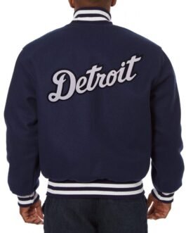 Varsity Detroit Tigers Navy Blue Wool Jacket