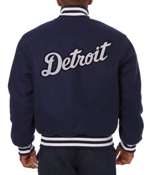 Varsity Detroit Tigers Navy Blue Wool Jacket - Image 2