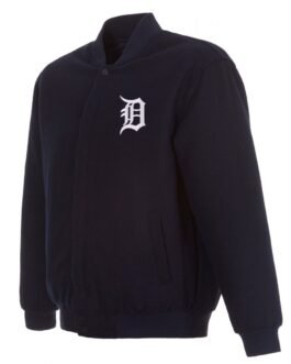 Varsity Detroit Tigers Navy Blue Wool Jacket