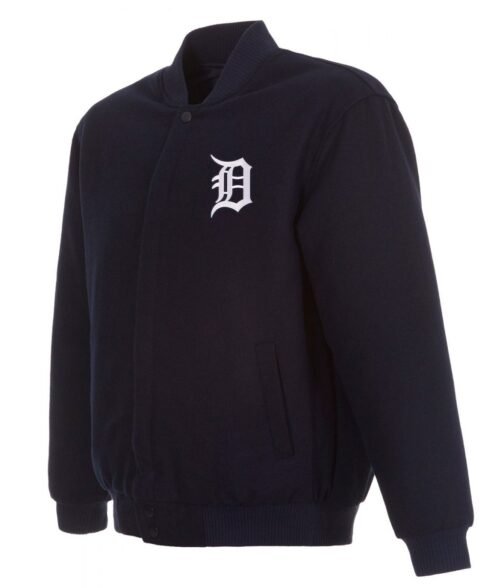 Varsity Detroit Tigers Navy Blue Wool Jacket