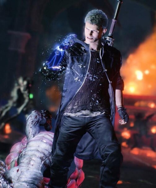 Nero Devil May Cry 5 Denim Coat with Hood - Image 5