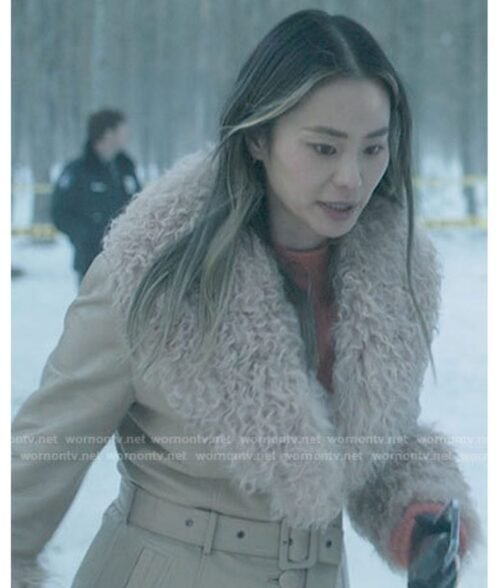 Dexter New Blood Jamie Chung Fur Trim Leather Jacket - Image 6