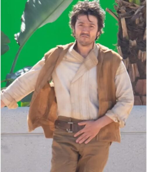 Diego Luna Andor Brown Hooded Vest - Image 4