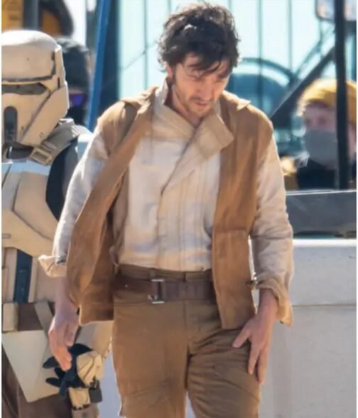Diego Luna Andor Brown Hooded Vest - Image 6