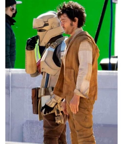 Diego Luna Andor Brown Hooded Vest - Image 2