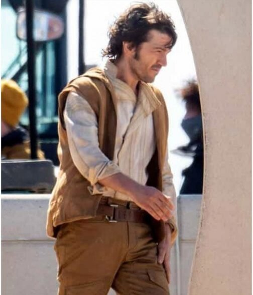 Diego Luna Andor Brown Hooded Vest - Image 7