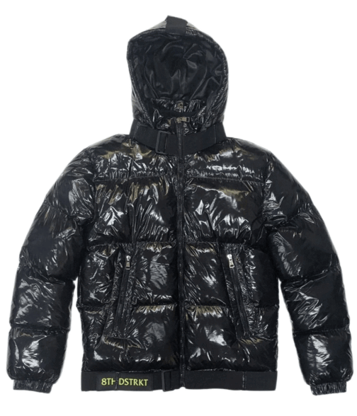 8th District Orange Puffer Hoodie - Image 6