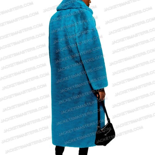Justin Bieber Blue Fur Coat - Image 3