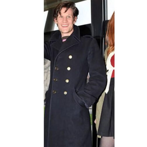 Matt Smith Doctor Who Navy Trench Coat - Image 5