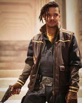 Jacob Anderson Doctor Who S13 Brown Leather Vest
