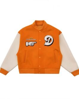 Doncare Legs Orange and White Varsity Jacket