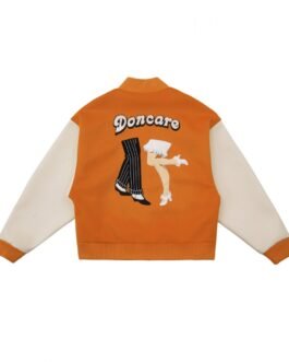 Doncare Legs Orange and White Varsity Jacket