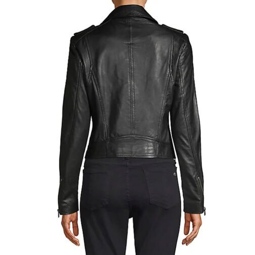Women’s Donna Leather Biker Jacket - Image 5