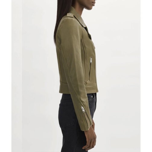 Women’s Donna Leather Biker Jacket - Image 16