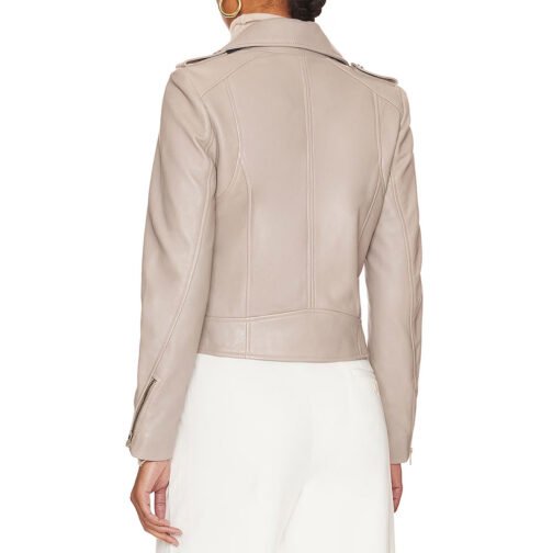 Women’s Donna Leather Biker Jacket - Image 8