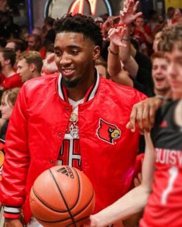 Donovan Mitchell Louisville Cardinals Red Satin Jacket