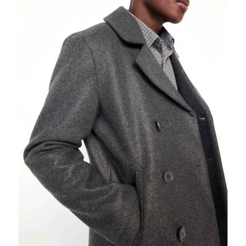 Navy Double Breasted Peacoat - Image 2