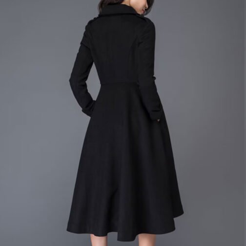Women’s Swing Double Breasted Wool Coat - Image 8