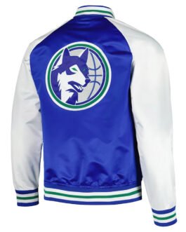 Double Clutch Minnesota Timberwolves Blue and White Jacket