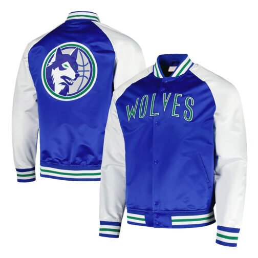 Double Clutch Minnesota Timberwolves Blue and White Jacket - Image 3