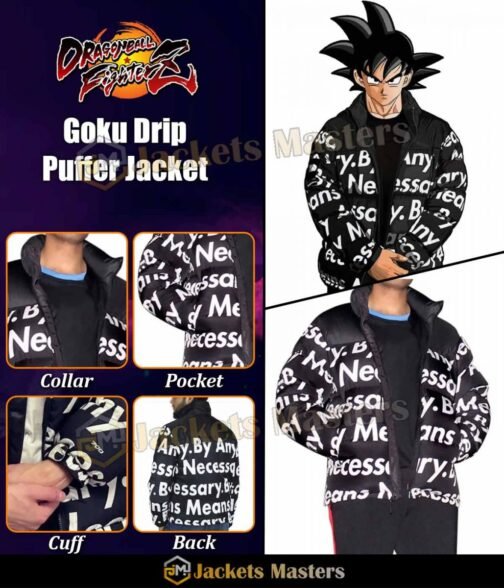 Goku Drip Dragon Ball Z Puffer Jacket - Image 7