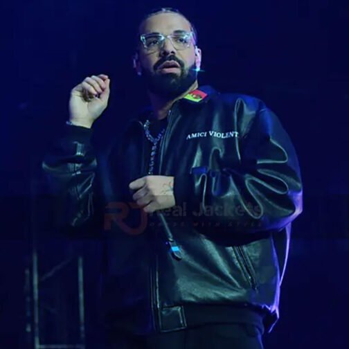 Drake Amici Violente Leather Jacket - Image 11