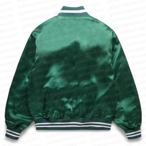 Drake Bomber Green Satin Jacket - Image 3